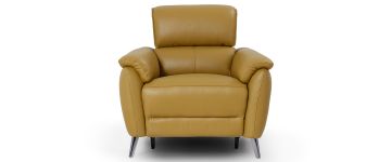 Lucia Mustard Leather 1 seater Powered Recliner Armchair