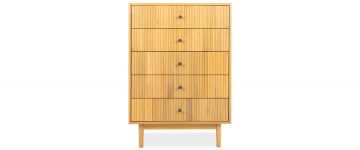 Kona Natural Oak 5 Drawer Tallboy Dresser