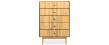 Kona Natural Oak 5 Drawer Tallboy Dresser