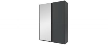 Derby Slide Graphite & Mirror Wardrobe - 135cm