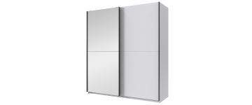 Derby Slide White & Mirror Wardrobe - 179cm
