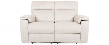 Ella Plush Beige Fabric 2 Seater Power Recliner Sofa