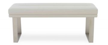 Avorio Cream Faux Leather Dining Bench
