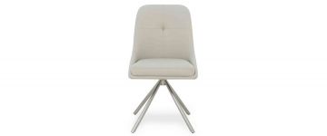 Avorio Cream Faux Leather Swivel Dining Chair