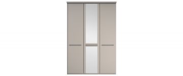 Cairns Pebble Grey & Mirror 3 Door Wardrobe - 1.5M