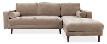 Coop Taupe Fabric Corner Sofa with Right Hand Facing Chaise