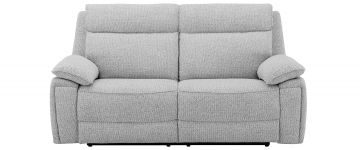 Romy Light Grey Fabric 3 Seater Power Recliner Sofa