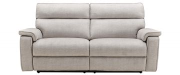 Ella Plush Beige Fabric 3 Seater Power Recliner Sofa