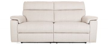 Ella Plush Beige Fabric 3 Seater Power Recliner Sofa