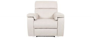 Ella Plush Beige Fabric Power 1 Seater Recliner Armchair 