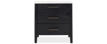 Elvira Black Wooden 3 Drawer Bedside Table 