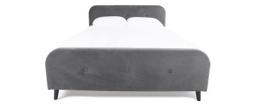 Evie Dark Grey Velvet 6ft Super King Bedframe