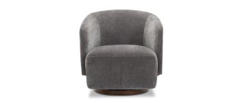 Otis Coal Grey Fabric Swivel Armchair