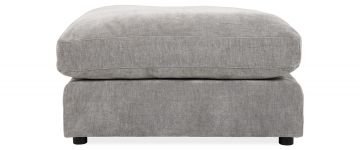 Heather Medium Grey Fabric Footstool