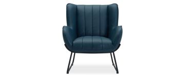 Cleo Navy Leather Accent Armchair