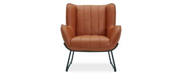 Cleo Ochre Leather Accent Armchair