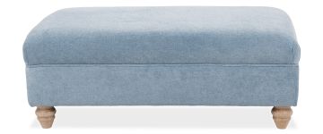 Glenbeigh Large Footstool in Fior Sky Fabric