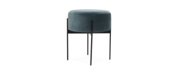 Leroy Small Velvet Footstool in Petrol