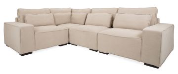 Micah Fabric 4 Piece Modular Corner Group in Linen