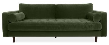 Scott Cypress Green Velvet 3 Seater Sofa 