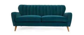 Waldorf Teal Velvet 3 Seater Sofa