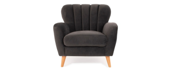Waldorf Charcoal Velvet Armchair