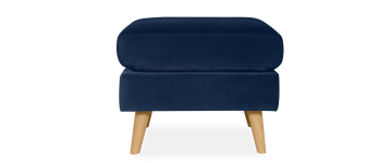 Waldorf Navy Velvet Footstool