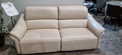 Gianni Cream Leather 2 Seater Sofa