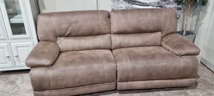 Isabelle Taupe Fabric 3 Seater Power Recliner & 1 Seater Power Recliner Armchair