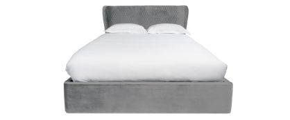 Alva Grey Velvet 6ft Super King Storage Ottoman Bedframe