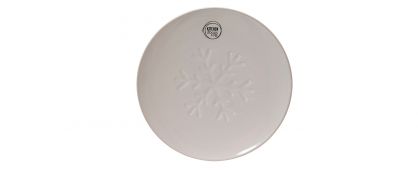 Snowflake White Embossed Side Plate - 20cm