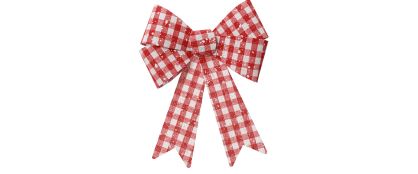 Red Check Bow - 17cm