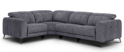 Allegra Grey Fabric Power Recliner 1.5L/2.5R Corner Sofa