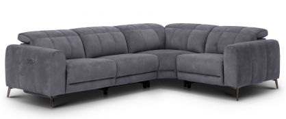 Allegra Grey Fabric Power Recliner 2.5L/1.5R Corner Sofa
