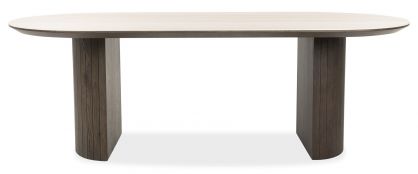 Augusto Dark Brown & Ceramic Top Wooden Dining Table 2.2M