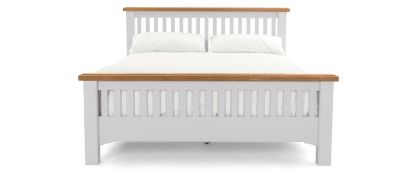 Camille Soft Grey Wooden 4ft 6 Double Bedframe