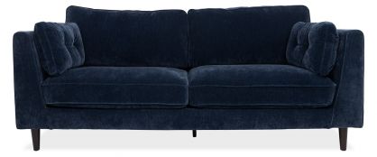 Charlie Midnight Navy Fabric 3 Seater Sofa