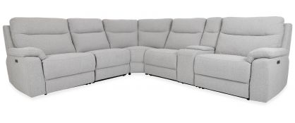 Chicago Grey Fabric Large Powered Recliner Corner Group