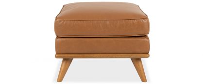 Astoria Tan Leather Ottoman