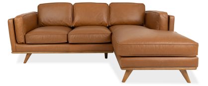 Astoria Tan Leather Right Facing Chaise