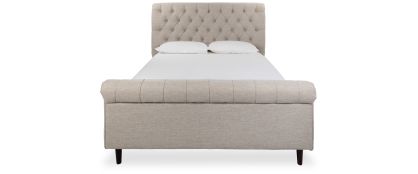 Darcey Beige Fabric Chesterfield 5ft King Bedframe