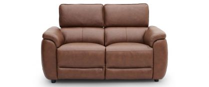 Devon Chestnut Brown Leather 2 Seater Power Recliner Sofa