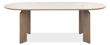 Duo Light Grey Stone & Oiled Oak 2.2m Dining Table