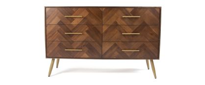 Bergen Acacia Wooden 6 Drawer Dresser