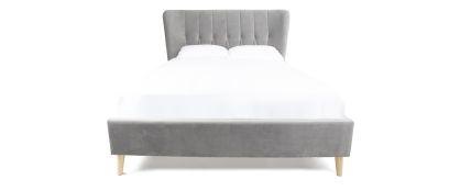 Ariel Light Grey Velvet 6ft Super King Bedframe
