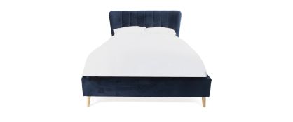Ariel Navy Velvet 4ft 6 Double Bedframe