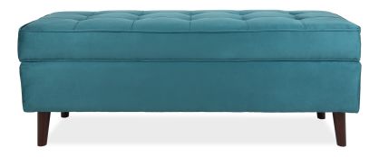Spencer Teal Fabric Storage Bench