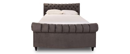 Belmont Velvet Smoke 6ft Super King Ottoman Storage Bedframe