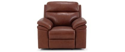 Maxwell Brown Leather Power Recliner Armchair