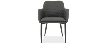 Sorel Dark Grey Faux Leather Dining Chair